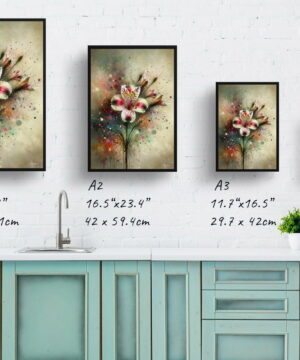 Peruvian Lily of the Incas (Alstroemeria) Oil Painting Style Art Print - Whimsical Painting Framed Plant Wall Art 21 Peruvian Lily of the Incas (Alstroemeria) Oil Painting Style Art Print - Whimsical Painting Framed Plant Wall Art - Image 8