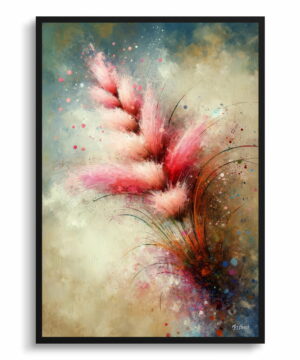 Pink Muhly Grass (Muhlenbergia) Oil Painting Style Art Print - Whimsical Painting Framed Plant Wall Art 22 Pink Muhly Grass (Muhlenbergia) Oil Painting Style Art Print - Whimsical Painting Framed Plant Wall Art - Image 9