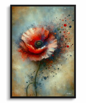 Poppy (Papaver rhoeas) Oil Painting Style Art Print - Whimsical Painting Framed Plant Wall Art 18 Poppy (Papaver rhoeas) Oil Painting Style Art Print - Whimsical Painting Framed Plant Wall Art - Image 5