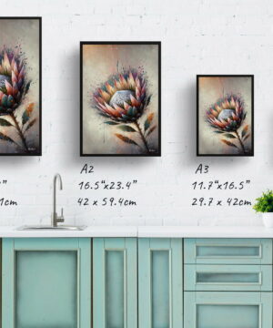 Proteas (Sugarbushes) Oil Painting Style Art Print - Whimsical Painting Framed Plant Wall Art 25 Proteas (Sugarbushes) Oil Painting Style Art Print - Whimsical Painting Framed Plant Wall Art - Image 12