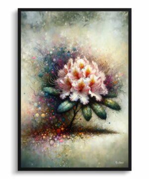 Rhododendron (Azalea) Oil Painting Style Art Print - Whimsical Painting Framed Plant Wall Art 18 Rhododendron (Azalea) Oil Painting Style Art Print - Whimsical Painting Framed Plant Wall Art - Image 5