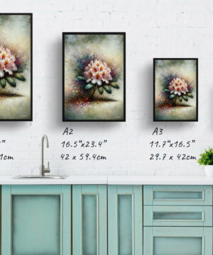 Rhododendron (Azalea) Oil Painting Style Art Print - Whimsical Painting Framed Plant Wall Art 25 Rhododendron (Azalea) Oil Painting Style Art Print - Whimsical Painting Framed Plant Wall Art - Image 12