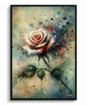 Rose (Rosa) Oil Painting Style Art Print - Whimsical Painting Framed Plant Wall Art 18 Rose (Rosa) Oil Painting Style Art Print - Whimsical Painting Framed Plant Wall Art - Image 5