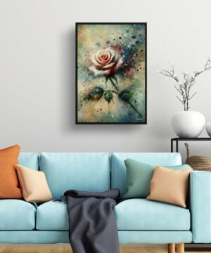 Rose (Rosa) Oil Painting Style Art Print - Whimsical Painting Framed Plant Wall Art 19 Rose (Rosa) Oil Painting Style Art Print - Whimsical Painting Framed Plant Wall Art - Image 6