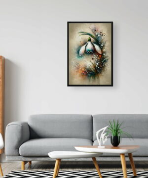 Snowdrop (Galanthus) Oil Painting Style Art Print - Whimsical Painting Framed Plant Wall Art 24 Snowdrop (Galanthus) Oil Painting Style Art Print - Whimsical Painting Framed Plant Wall Art - Image 11