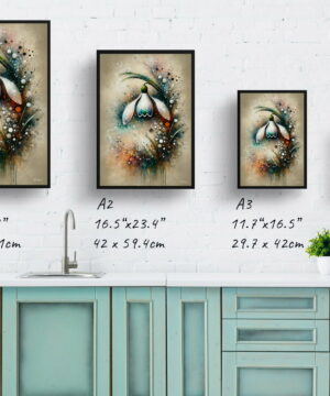 Snowdrop (Galanthus) Oil Painting Style Art Print - Whimsical Painting Framed Plant Wall Art 25 Snowdrop (Galanthus) Oil Painting Style Art Print - Whimsical Painting Framed Plant Wall Art - Image 12