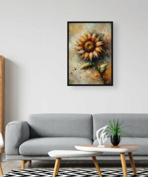 Sunflower (Helianthus annuus) Oil Painting Style Art Print - Whimsical Painting Framed Plant Wall Art 20 Sunflower (Helianthus annuus) Oil Painting Style Art Print - Whimsical Painting Framed Plant Wall Art - Image 7