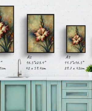 Sword lilies (Gladiolus) Oil Painting Style Art Print - Whimsical Painting Framed Plant Wall Art 25 Sword lilies (Gladiolus) Oil Painting Style Art Print - Whimsical Painting Framed Plant Wall Art - Image 12