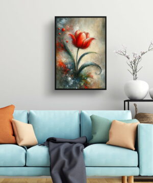 Tulip (Tulipa) Oil Painting Style Art Print - Whimsical Painting Framed Plant Wall Art 23 Tulip (Tulipa) Oil Painting Style Art Print - Whimsical Painting Framed Plant Wall Art - Image 10