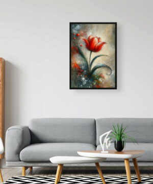 Tulip (Tulipa) Oil Painting Style Art Print - Whimsical Painting Framed Plant Wall Art 20 Tulip (Tulipa) Oil Painting Style Art Print - Whimsical Painting Framed Plant Wall Art - Image 7