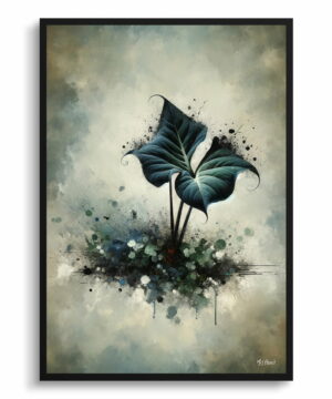 Black Velvet Alocasia (Alocasia Reginula) Oil Painting Style Art Print - Whimsical Painting Framed Plant Wall Art 18 Black Velvet Alocasia (Alocasia Reginula) Oil Painting Style Art Print - Whimsical Painting Framed Plant Wall Art - Image 5