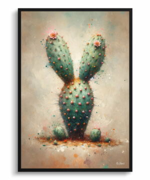 Bunny Ears Cactus (Opuntia microdasys) Oil Painting Style Art Print - Whimsical Painting Framed Plant Wall Art 22 Bunny Ears Cactus (Opuntia microdasys) Oil Painting Style Art Print - Whimsical Painting Framed Plant Wall Art - Image 9