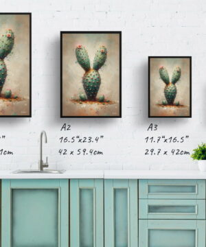 Bunny Ears Cactus (Opuntia microdasys) Oil Painting Style Art Print - Whimsical Painting Framed Plant Wall Art 25 Bunny Ears Cactus (Opuntia microdasys) Oil Painting Style Art Print - Whimsical Painting Framed Plant Wall Art - Image 12