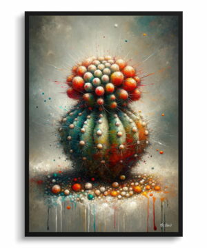 Dwarf Turks Cap Cactus (Melocactus matanzanus) Oil Painting Style Art Print - Whimsical Painting Framed Plant Wall Art 22 Dwarf Turks Cap Cactus (Melocactus matanzanus) Oil Painting Style Art Print - Whimsical Painting Framed Plant Wall Art - Image 9