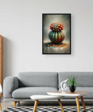 Dwarf Turks Cap Cactus (Melocactus matanzanus) Oil Painting Style Art Print - Whimsical Painting Framed Plant Wall Art 20 Dwarf Turks Cap Cactus (Melocactus matanzanus) Oil Painting Style Art Print - Whimsical Painting Framed Plant Wall Art - Image 7