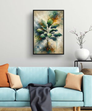 Fiddle Leaf Fig (Ficus Lyrata) Oil Painting Style Art Print - Whimsical Painting Framed Plant Wall Art - Image 6