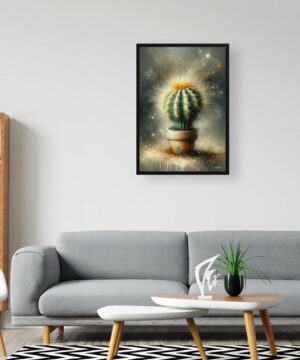 Golden Barrel Cactus (Echinocactus grusonii) Oil Painting Style Art Print - Whimsical Painting Framed Plant Wall Art 24 Golden Barrel Cactus (Echinocactus grusonii) Oil Painting Style Art Print - Whimsical Painting Framed Plant Wall Art - Image 11