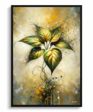 Golden Pothos (Epipremnum aureum) Oil Painting Style Art Print - Whimsical Painting Framed Plant Wall Art 18 Golden Pothos (Epipremnum aureum) Oil Painting Style Art Print - Whimsical Painting Framed Plant Wall Art - Image 5