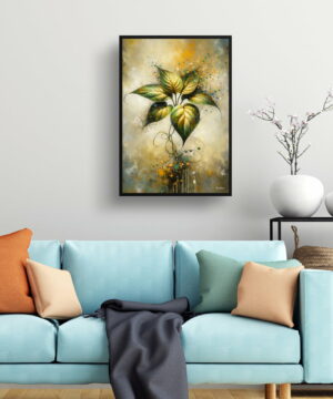 Golden Pothos (Epipremnum aureum) Oil Painting Style Art Print - Whimsical Painting Framed Plant Wall Art 23 Golden Pothos (Epipremnum aureum) Oil Painting Style Art Print - Whimsical Painting Framed Plant Wall Art - Image 10