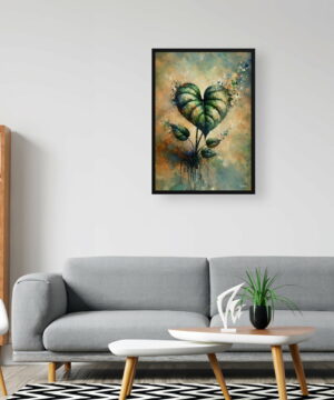Heartleaf Philodendron (Philodendron Hederaceum) Oil Painting Style Art Print - Whimsical Painting Framed Plant Wall Art 20 Heartleaf Philodendron (Philodendron Hederaceum) Oil Painting Style Art Print - Whimsical Painting Framed Plant Wall Art - Image 7