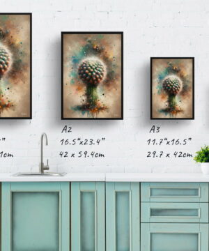 Indian head cactus (Parodia cactus) Oil Painting Style Art Print - Whimsical Painting Framed Plant Wall Art 21 Indian head cactus (Parodia cactus) Oil Painting Style Art Print - Whimsical Painting Framed Plant Wall Art - Image 8