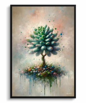 Jade Plant (Crassula Ovata) Oil Painting Style Art Print - Whimsical Painting Framed Plant Wall Art 18 Jade Plant (Crassula Ovata) Oil Painting Style Art Print - Whimsical Painting Framed Plant Wall Art - Image 5