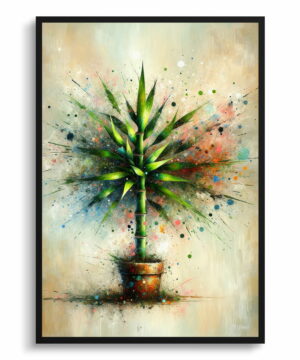 Lucky Bamboo (Dracaena Sanderiana) Oil Painting Style Art Print - Whimsical Painting Framed Plant Wall Art 22 Lucky Bamboo (Dracaena Sanderiana) Oil Painting Style Art Print - Whimsical Painting Framed Plant Wall Art - Image 9
