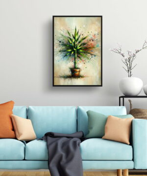 Lucky Bamboo (Dracaena Sanderiana) Oil Painting Style Art Print - Whimsical Painting Framed Plant Wall Art 19 Lucky Bamboo (Dracaena Sanderiana) Oil Painting Style Art Print - Whimsical Painting Framed Plant Wall Art - Image 6