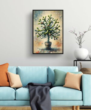 Mistletoe Cactus (Rhipsalis baccifera) Oil Painting Style Art Print - Whimsical Painting Framed Plant Wall Art 19 Mistletoe Cactus (Rhipsalis baccifera) Oil Painting Style Art Print - Whimsical Painting Framed Plant Wall Art - Image 6