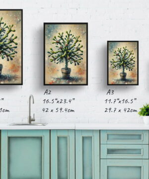 Mistletoe Cactus (Rhipsalis baccifera) Oil Painting Style Art Print - Whimsical Painting Framed Plant Wall Art 21 Mistletoe Cactus (Rhipsalis baccifera) Oil Painting Style Art Print - Whimsical Painting Framed Plant Wall Art - Image 8