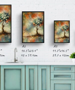 Moon Cactus (Gymnocalycium Mihanovichii ) Oil Painting Style Art Print - Whimsical Painting Framed Plant Wall Art 25 Moon Cactus (Gymnocalycium Mihanovichii ) Oil Painting Style Art Print - Whimsical Painting Framed Plant Wall Art - Image 12