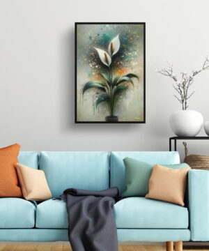 Peace Lily (Spathiphyllum wallisii) Oil Painting Style Art Print - Whimsical Painting Framed Plant Wall Art 19 Peace Lily (Spathiphyllum wallisii) Oil Painting Style Art Print - Whimsical Painting Framed Plant Wall Art - Image 6