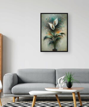 Peace Lily (Spathiphyllum wallisii) Oil Painting Style Art Print - Whimsical Painting Framed Plant Wall Art 24 Peace Lily (Spathiphyllum wallisii) Oil Painting Style Art Print - Whimsical Painting Framed Plant Wall Art - Image 11