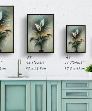 Peace Lily (Spathiphyllum wallisii) Oil Painting Style Art Print - Whimsical Painting Framed Plant Wall Art 25 Peace Lily (Spathiphyllum wallisii) Oil Painting Style Art Print - Whimsical Painting Framed Plant Wall Art - Image 12