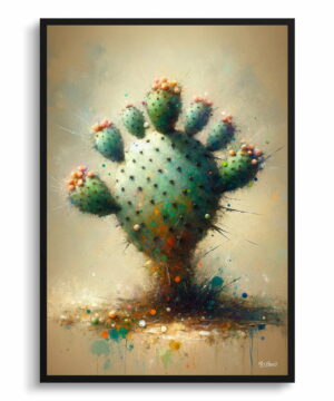 Prickly Pear Cactus (Opuntia) Oil Painting Style Art Print - Whimsical Painting Framed Plant Wall Art 18 Prickly Pear Cactus (Opuntia) Oil Painting Style Art Print - Whimsical Painting Framed Plant Wall Art - Image 5