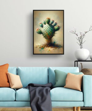 Prickly Pear Cactus (Opuntia) Oil Painting Style Art Print - Whimsical Painting Framed Plant Wall Art 19 Prickly Pear Cactus (Opuntia) Oil Painting Style Art Print - Whimsical Painting Framed Plant Wall Art - Image 6
