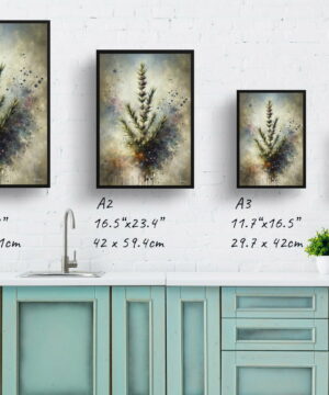 Rosemary (Salvia Rosmarinus) Oil Painting Style Art Print - Whimsical Painting Framed Plant Wall Art 25 Rosemary (Salvia Rosmarinus) Oil Painting Style Art Print - Whimsical Painting Framed Plant Wall Art - Image 12