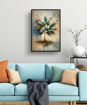 Rubber Plant (Ficus Elastica) Oil Painting Style Art Print - Whimsical Painting Framed Plant Wall Art 19 Rubber Plant (Ficus Elastica) Oil Painting Style Art Print - Whimsical Painting Framed Plant Wall Art - Image 6