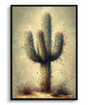 Saguaro Cactus (Carnegiea gigantea) Oil Painting Style Art Print - Whimsical Painting Framed Plant Wall Art 18 Saguaro Cactus (Carnegiea gigantea) Oil Painting Style Art Print - Whimsical Painting Framed Plant Wall Art - Image 5