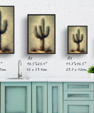 Saguaro Cactus (Carnegiea gigantea) Oil Painting Style Art Print - Whimsical Painting Framed Plant Wall Art 25 Saguaro Cactus (Carnegiea gigantea) Oil Painting Style Art Print - Whimsical Painting Framed Plant Wall Art - Image 12
