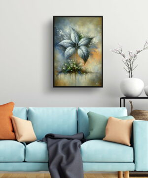 Silver Leaf Philodendron (Philodendron Brandtianum) Oil Painting Style Art Print - Whimsical Painting Framed Plant Wall Art 19 Silver Leaf Philodendron (Philodendron Brandtianum) Oil Painting Style Art Print - Whimsical Painting Framed Plant Wall Art - Image 6