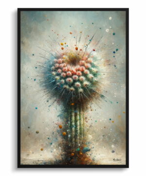 Strawberry cactus (Echinocereus stramineus) Oil Painting Style Art Print - Whimsical Painting Framed Plant Wall Art 18 Strawberry cactus (Echinocereus stramineus) Oil Painting Style Art Print - Whimsical Painting Framed Plant Wall Art - Image 5