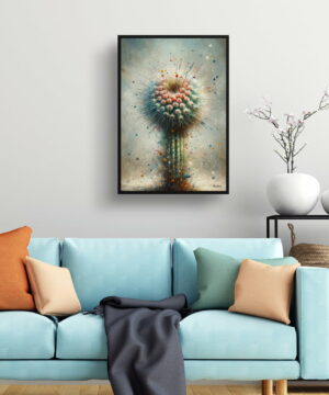 Strawberry cactus (Echinocereus stramineus) Oil Painting Style Art Print - Whimsical Painting Framed Plant Wall Art 19 Strawberry cactus (Echinocereus stramineus) Oil Painting Style Art Print - Whimsical Painting Framed Plant Wall Art - Image 6