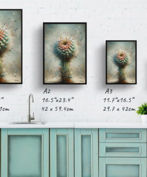 Strawberry cactus (Echinocereus stramineus) Oil Painting Style Art Print - Whimsical Painting Framed Plant Wall Art 25 Strawberry cactus (Echinocereus stramineus) Oil Painting Style Art Print - Whimsical Painting Framed Plant Wall Art - Image 12
