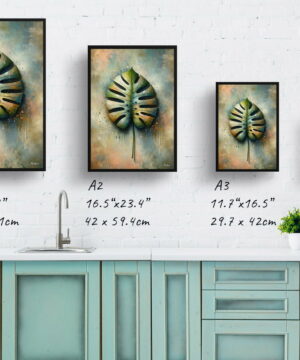 Swiss cheese plant (Monstera deliciosa) Oil Painting Style Art Print - Whimsical Painting Framed Plant Wall Art 25 Swiss cheese plant (Monstera deliciosa) Oil Painting Style Art Print - Whimsical Painting Framed Plant Wall Art - Image 12