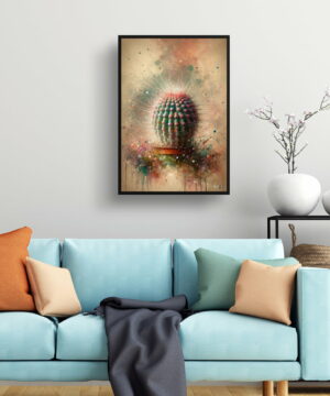 Thimble Cactus (Mammillaria gracilis fragilis) Oil Painting Style Art Print - Whimsical Painting Framed Plant Wall Art 23 Thimble Cactus (Mammillaria gracilis fragilis) Oil Painting Style Art Print - Whimsical Painting Framed Plant Wall Art - Image 10
