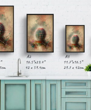 Thimble Cactus (Mammillaria gracilis fragilis) Oil Painting Style Art Print - Whimsical Painting Framed Plant Wall Art 21 Thimble Cactus (Mammillaria gracilis fragilis) Oil Painting Style Art Print - Whimsical Painting Framed Plant Wall Art - Image 8