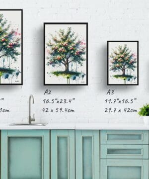 Apple tree (Malus Domestica) Watercolour Botanical Art Print - Blotted Painting Framed Plant Wall Art 21 Apple tree (Malus Domestica) Watercolour Botanical Art Print - Blotted Painting Framed Plant Wall Art - Image 8
