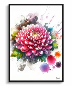 Asteraceae (Chrysanthemum) Watercolour Botanical Art Print - Blotted Painting Framed Plant Wall Art 18 Asteraceae (Chrysanthemum) Watercolour Botanical Art Print - Blotted Painting Framed Plant Wall Art - Image 5