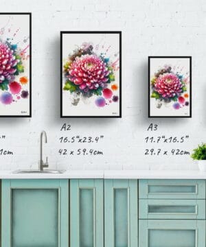 Asteraceae (Chrysanthemum) Watercolour Botanical Art Print - Blotted Painting Framed Plant Wall Art 21 Asteraceae (Chrysanthemum) Watercolour Botanical Art Print - Blotted Painting Framed Plant Wall Art - Image 8